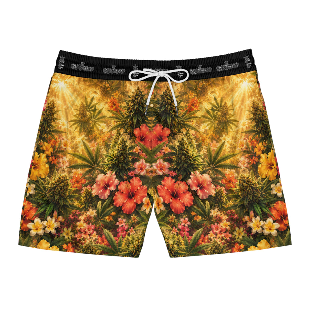 Men's Snake Print Swim Shorts – Mid-Length All-Over-Print Beach Trunks