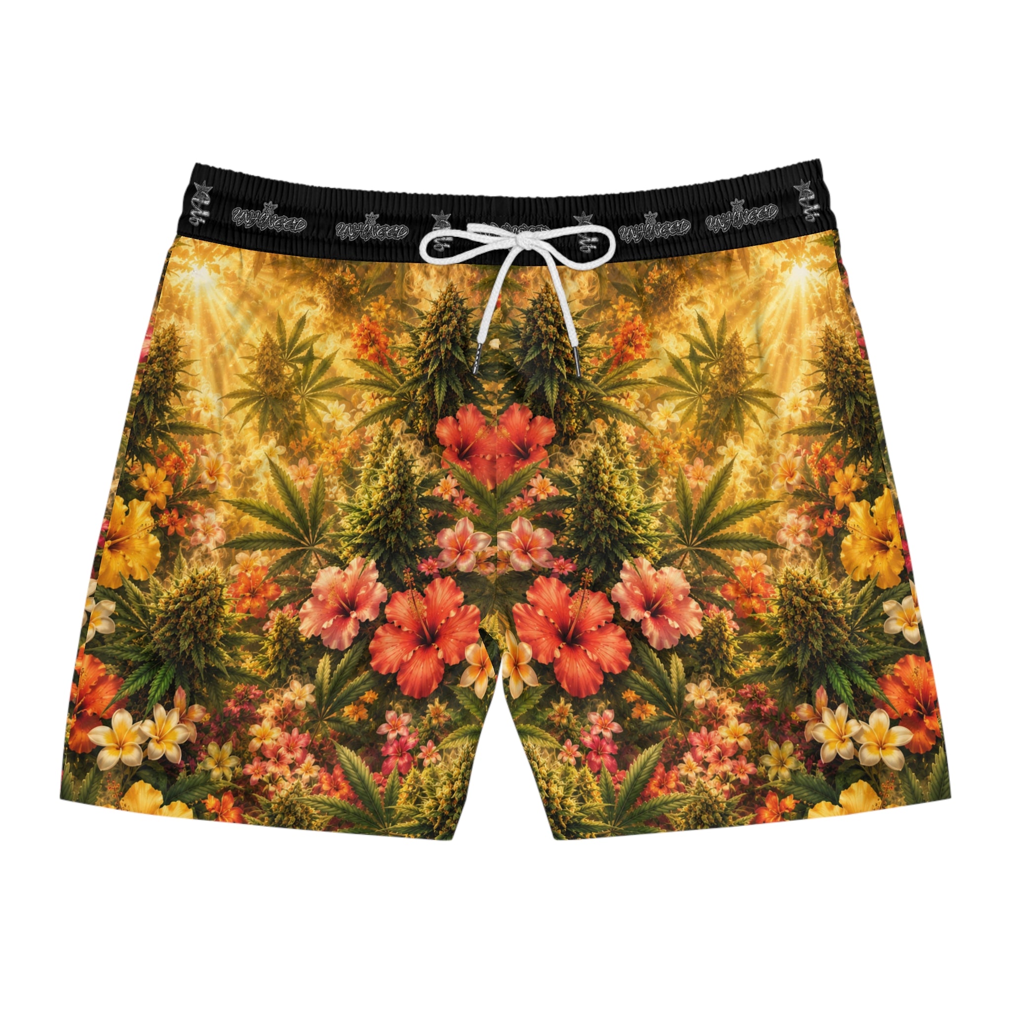 Men's Snake Print Swim Shorts – Mid-Length All-Over-Print Beach Trunks