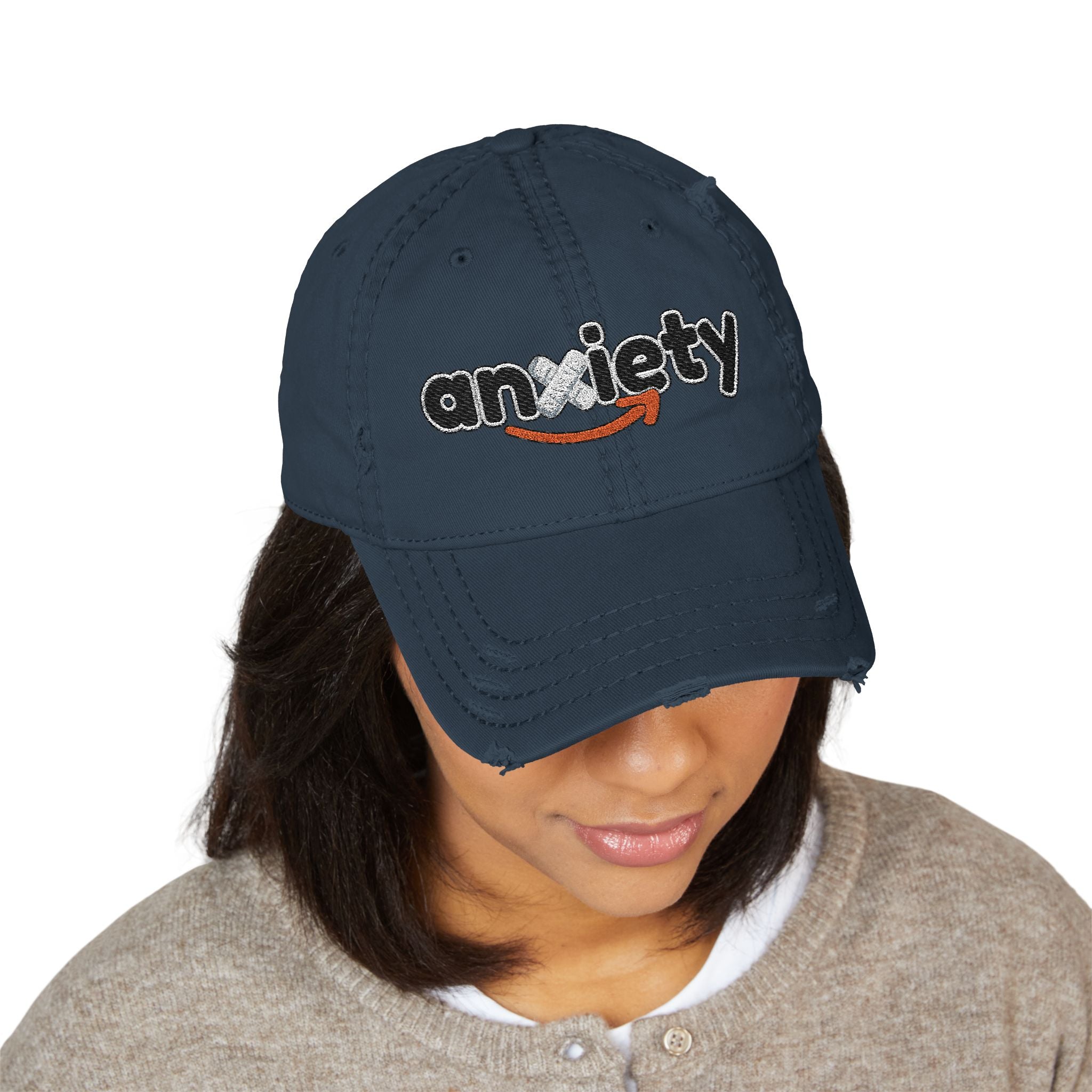 Copy of UNHINGEDBrands “anxiety” Distressed Dad Hat