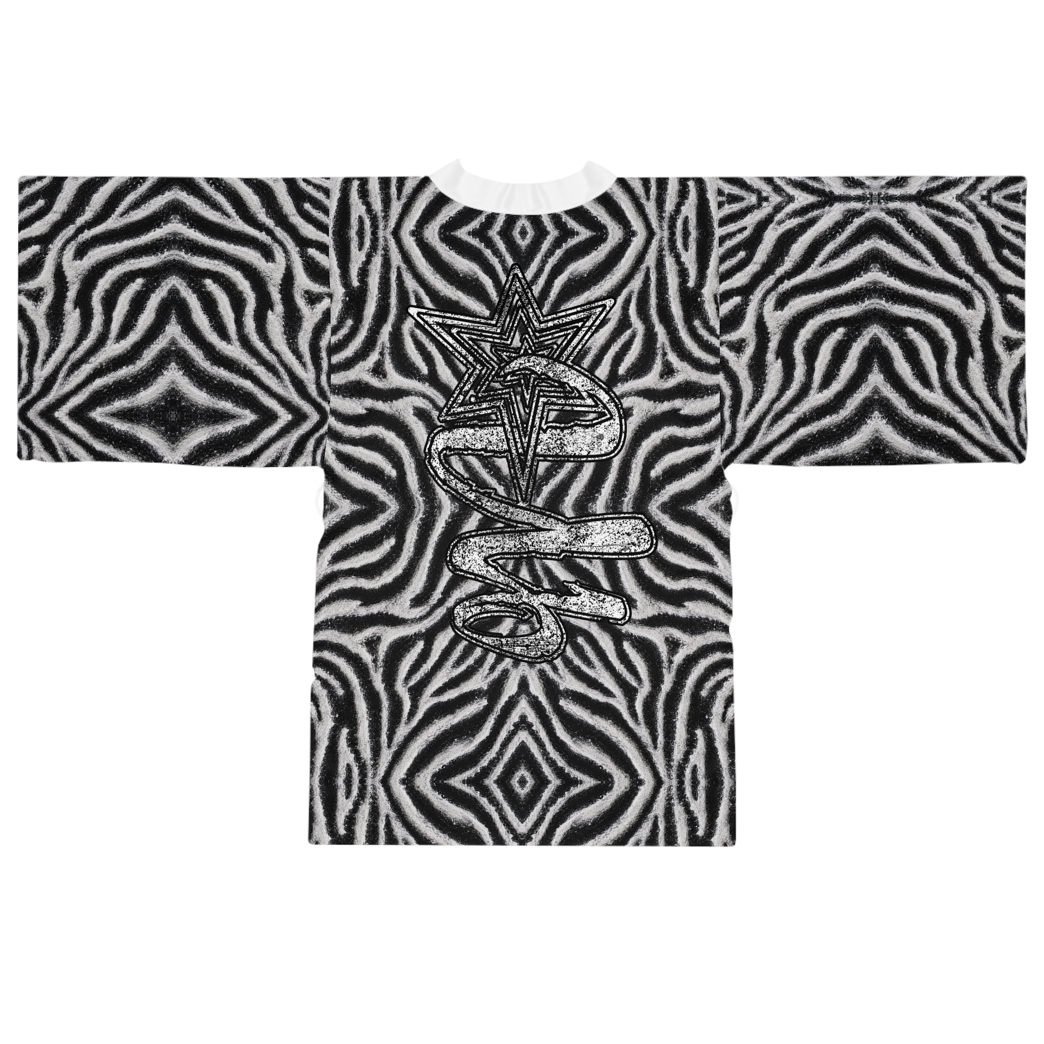 UNHINGEDBrands “ZebraBumps” Kimono robe