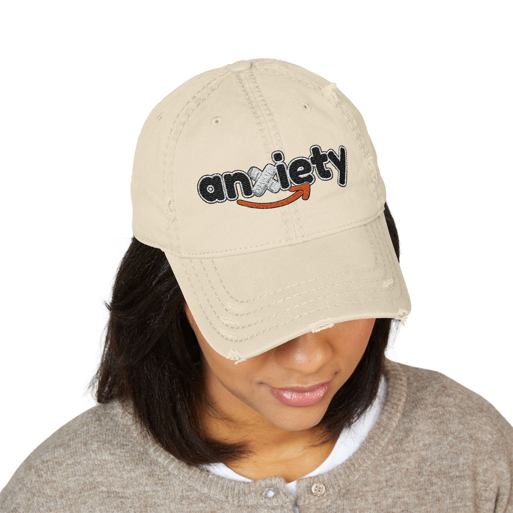 Copy of UNHINGEDBrands “anxiety” Distressed Dad Hat