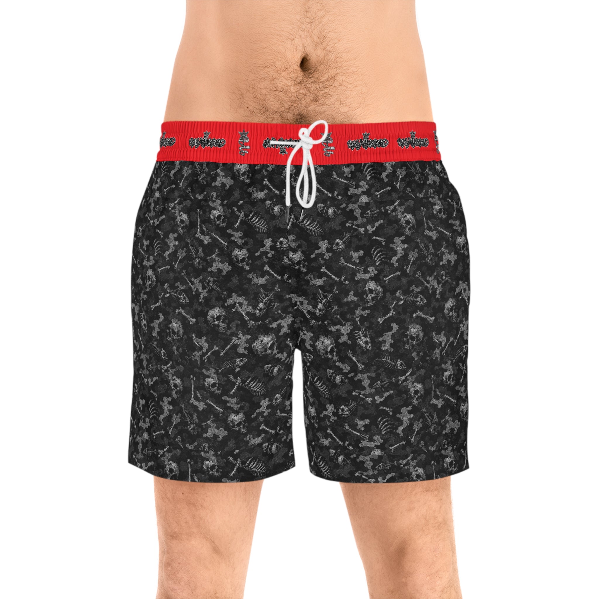 Men's Snake Print Swim Shorts – Mid-Length All-Over-Print Beach Trunks