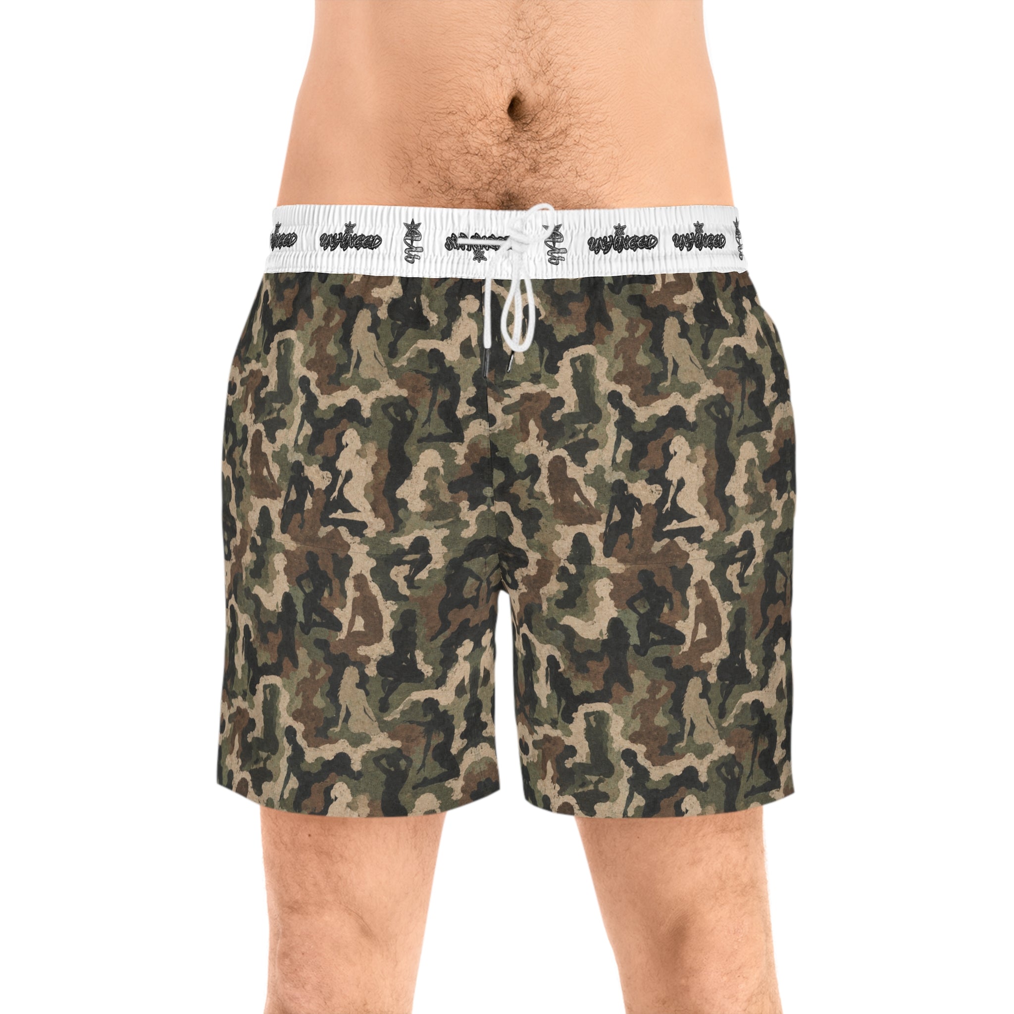 Men's Snake Print Swim Shorts – Mid-Length All-Over-Print Beach Trunks