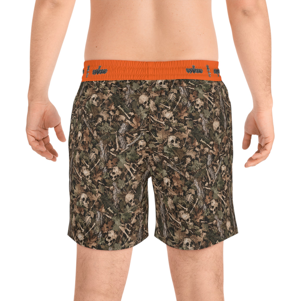 Men's Snake Print Swim Shorts – Mid-Length All-Over-Print Beach Trunks