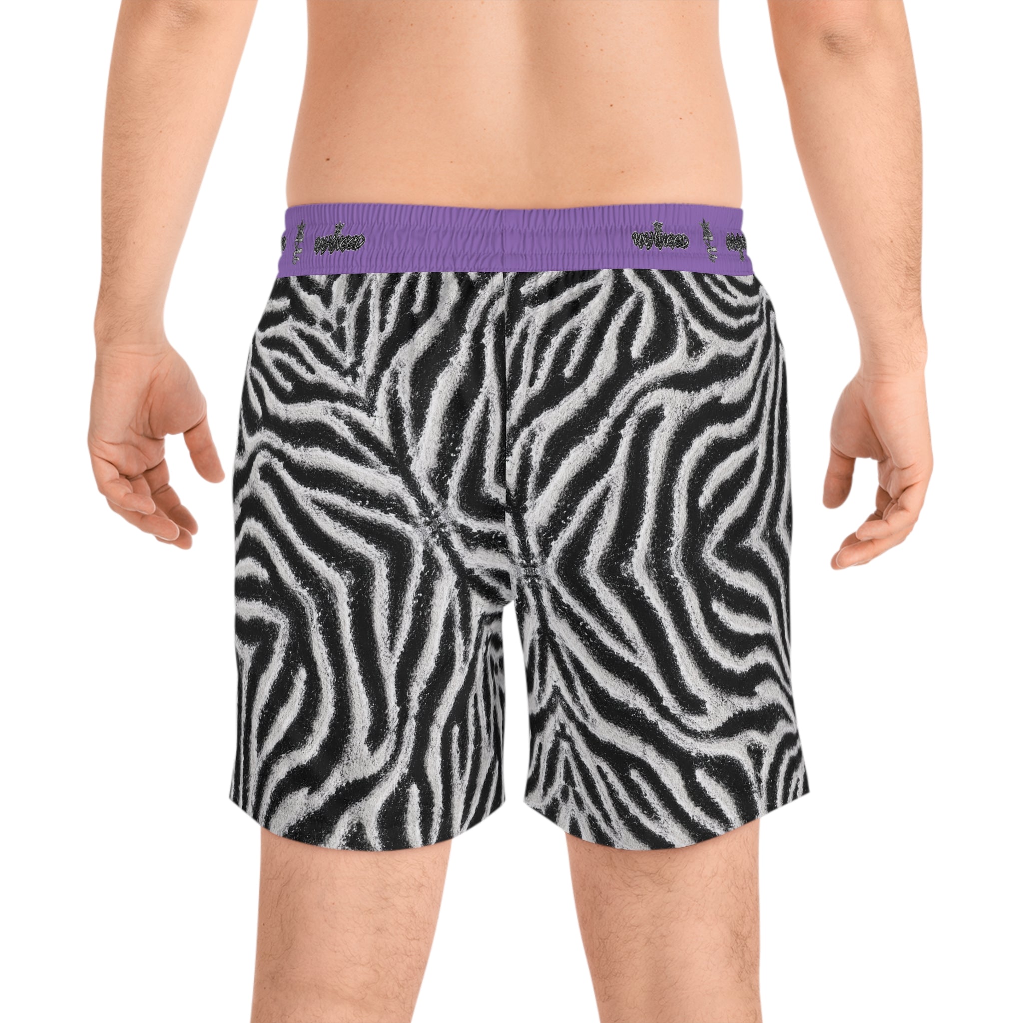 Men's Snake Print Swim Shorts – Mid-Length All-Over-Print Beach Trunks
