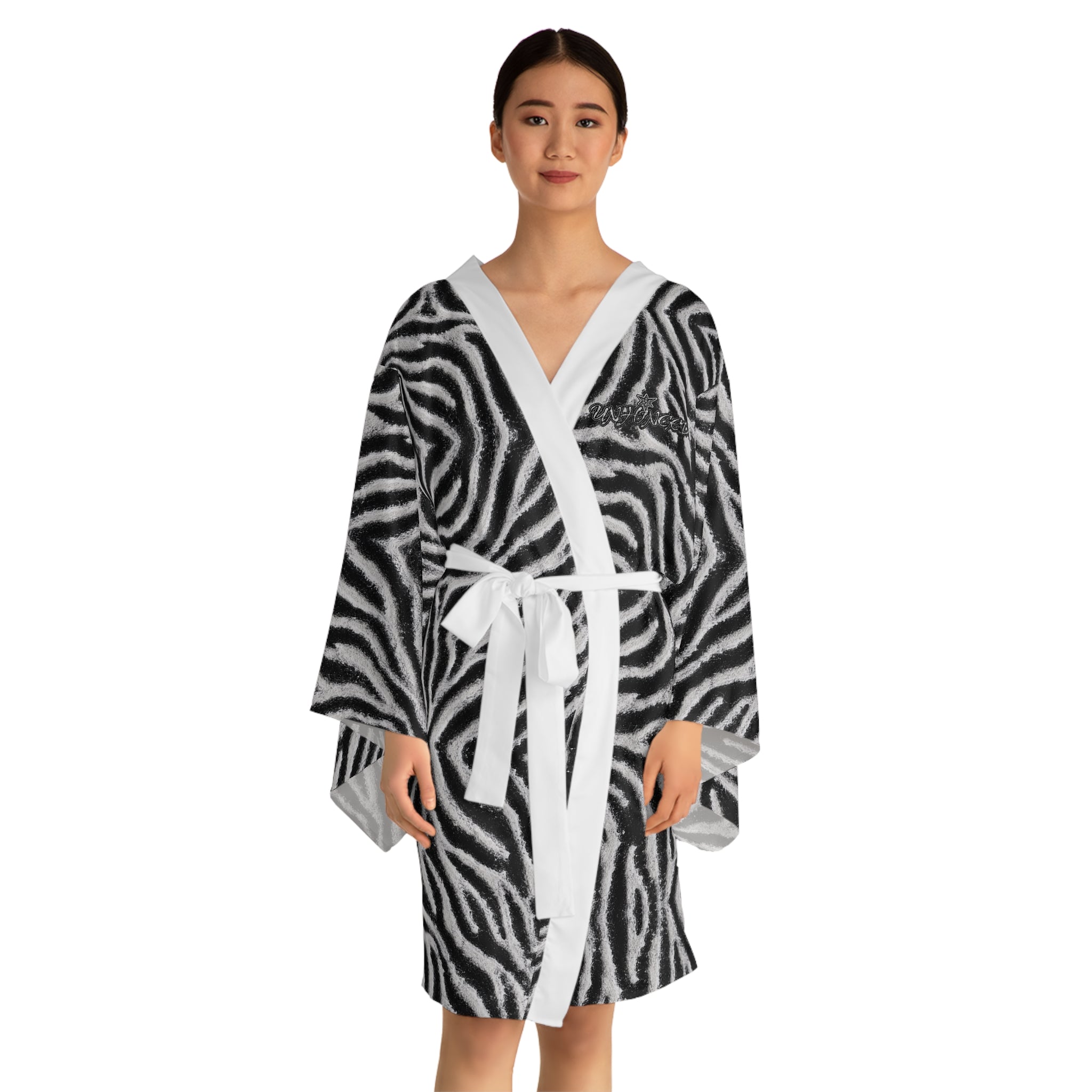 UNHINGEDBrands “ZebraBumps” Kimono robe