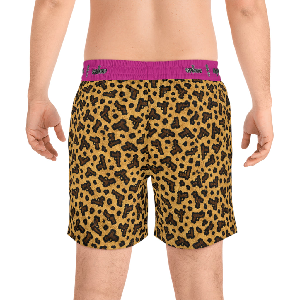 Men's Snake Print Swim Shorts – Mid-Length All-Over-Print Beach Trunks