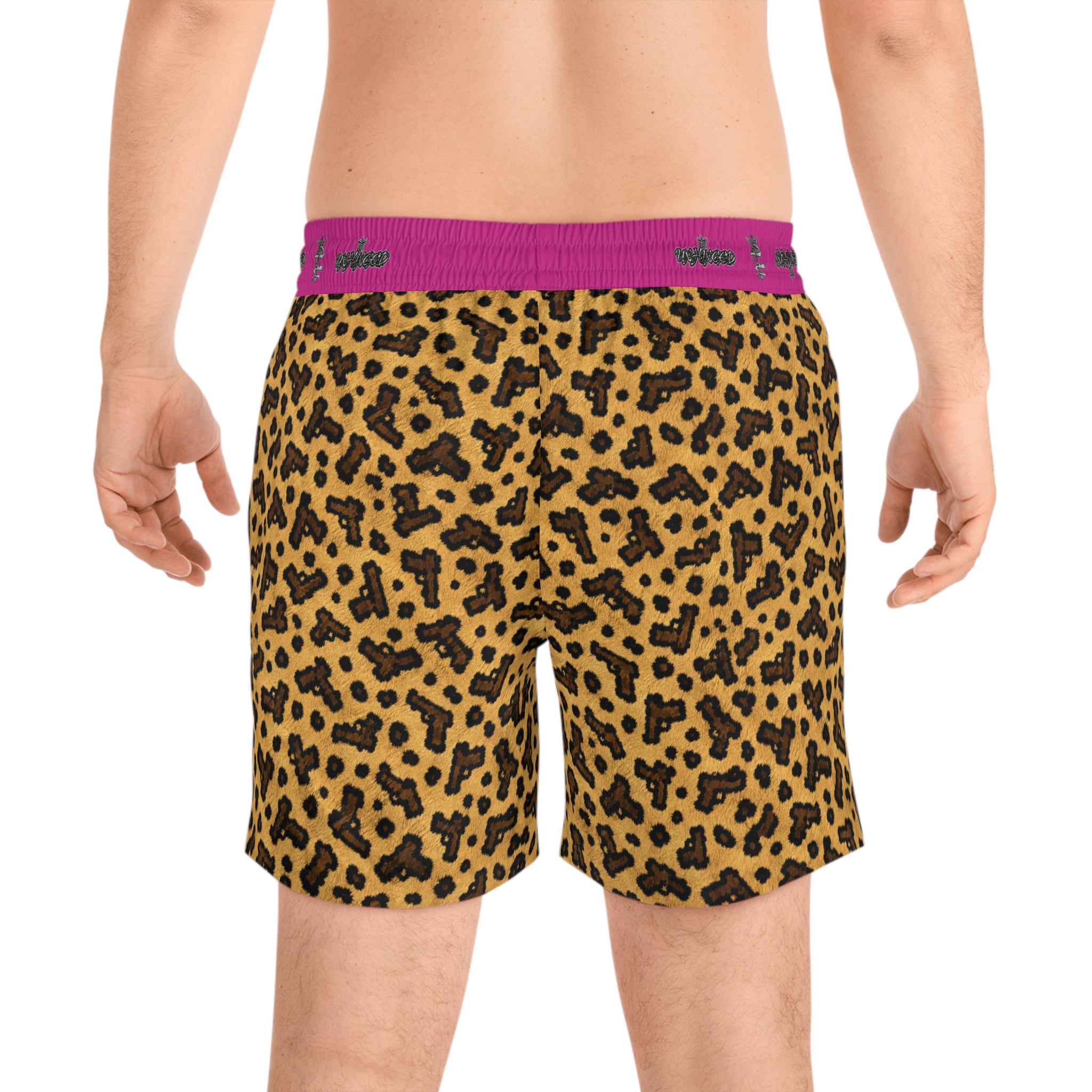 Men's Snake Print Swim Shorts – Mid-Length All-Over-Print Beach Trunks
