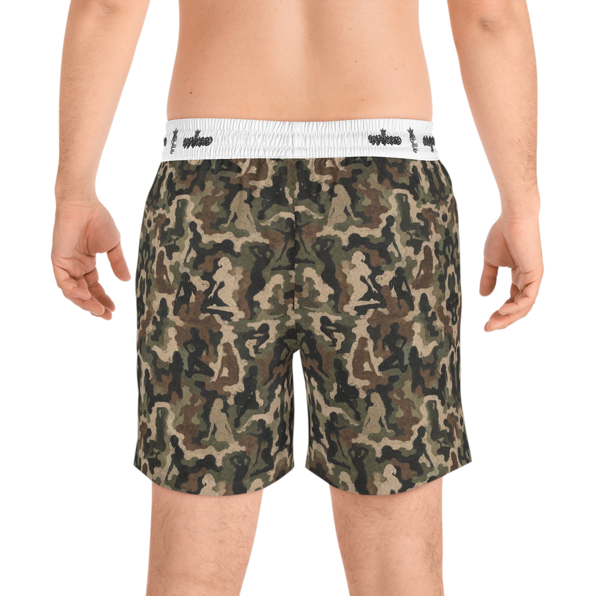 Men's Snake Print Swim Shorts – Mid-Length All-Over-Print Beach Trunks