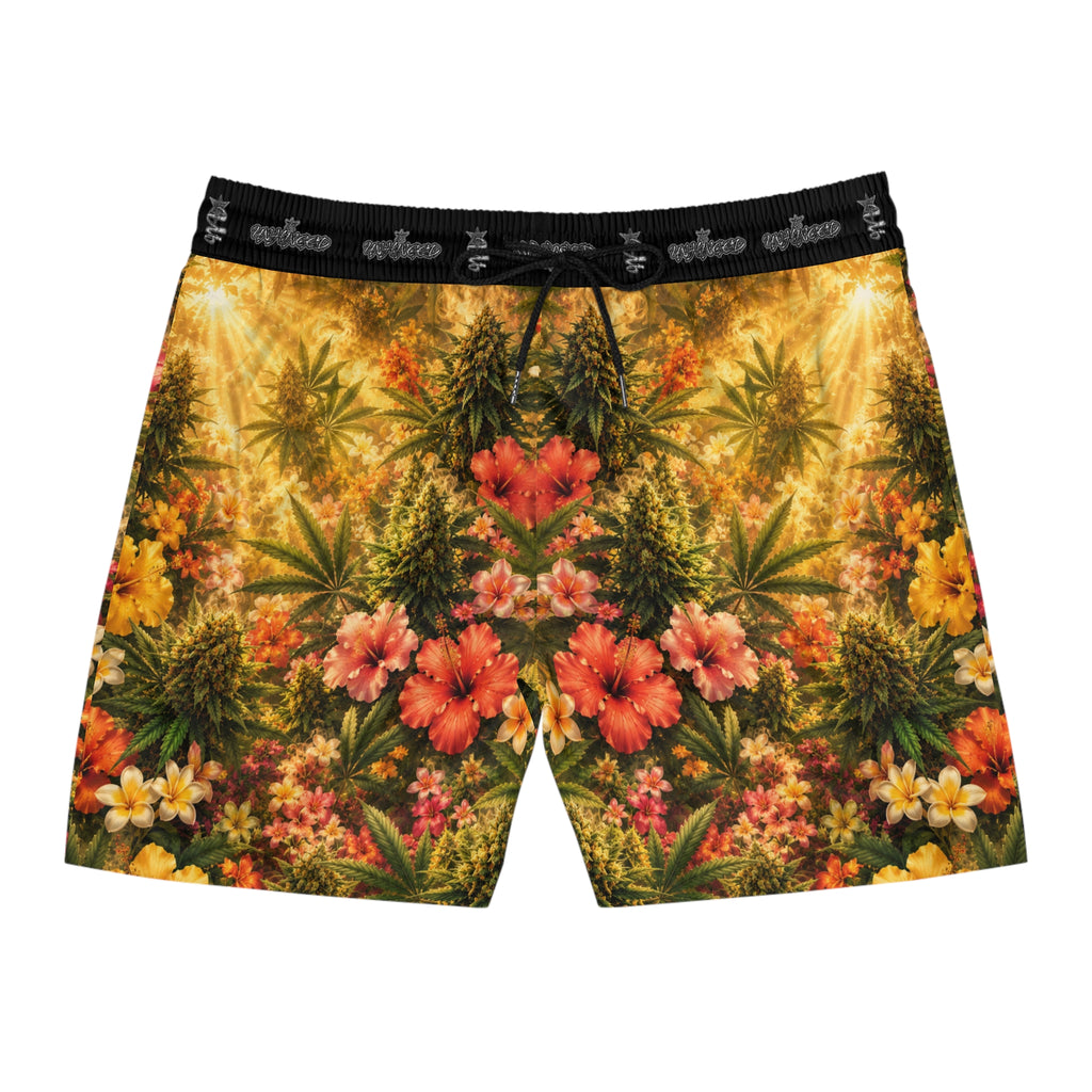 Men's Snake Print Swim Shorts – Mid-Length All-Over-Print Beach Trunks