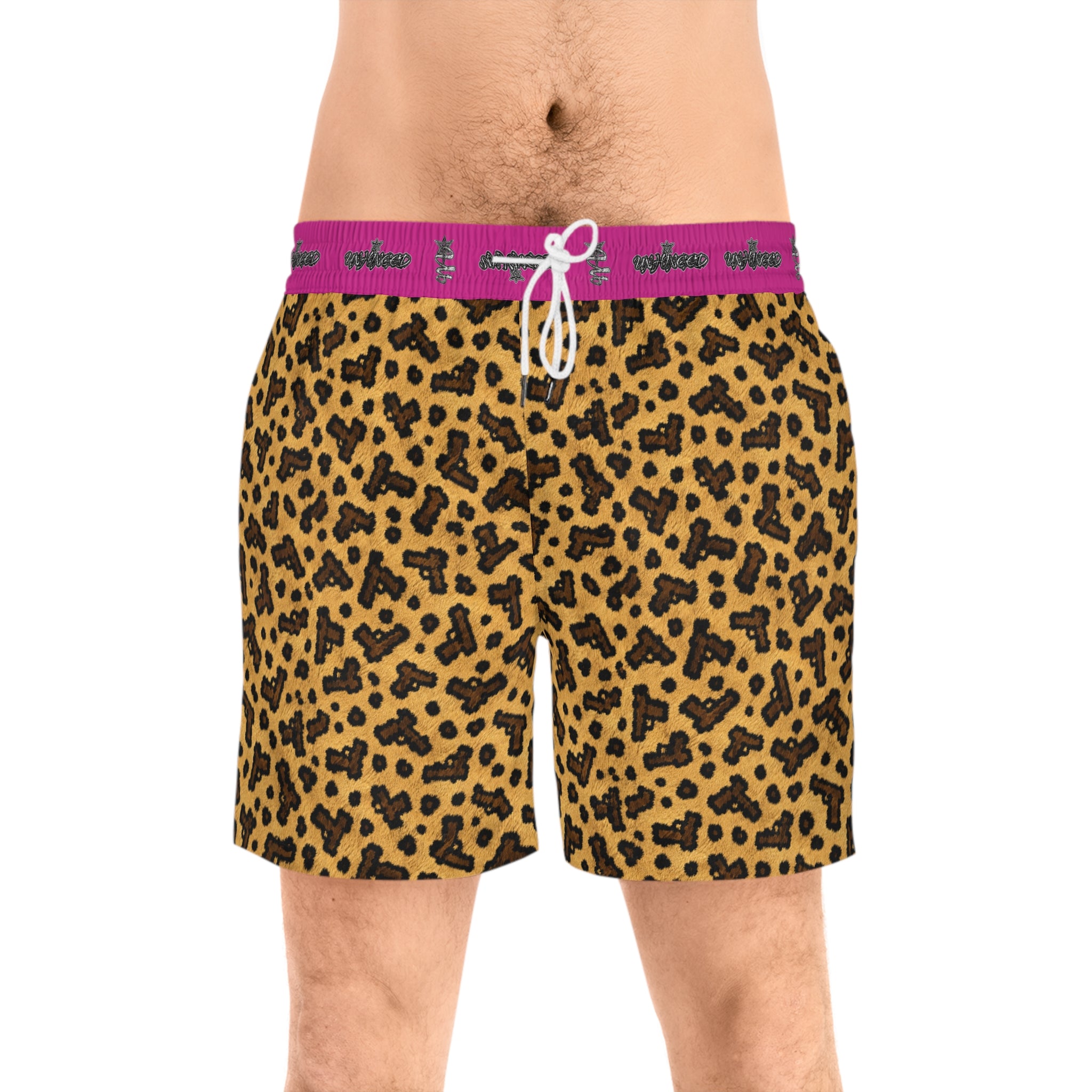 Men's Snake Print Swim Shorts – Mid-Length All-Over-Print Beach Trunks