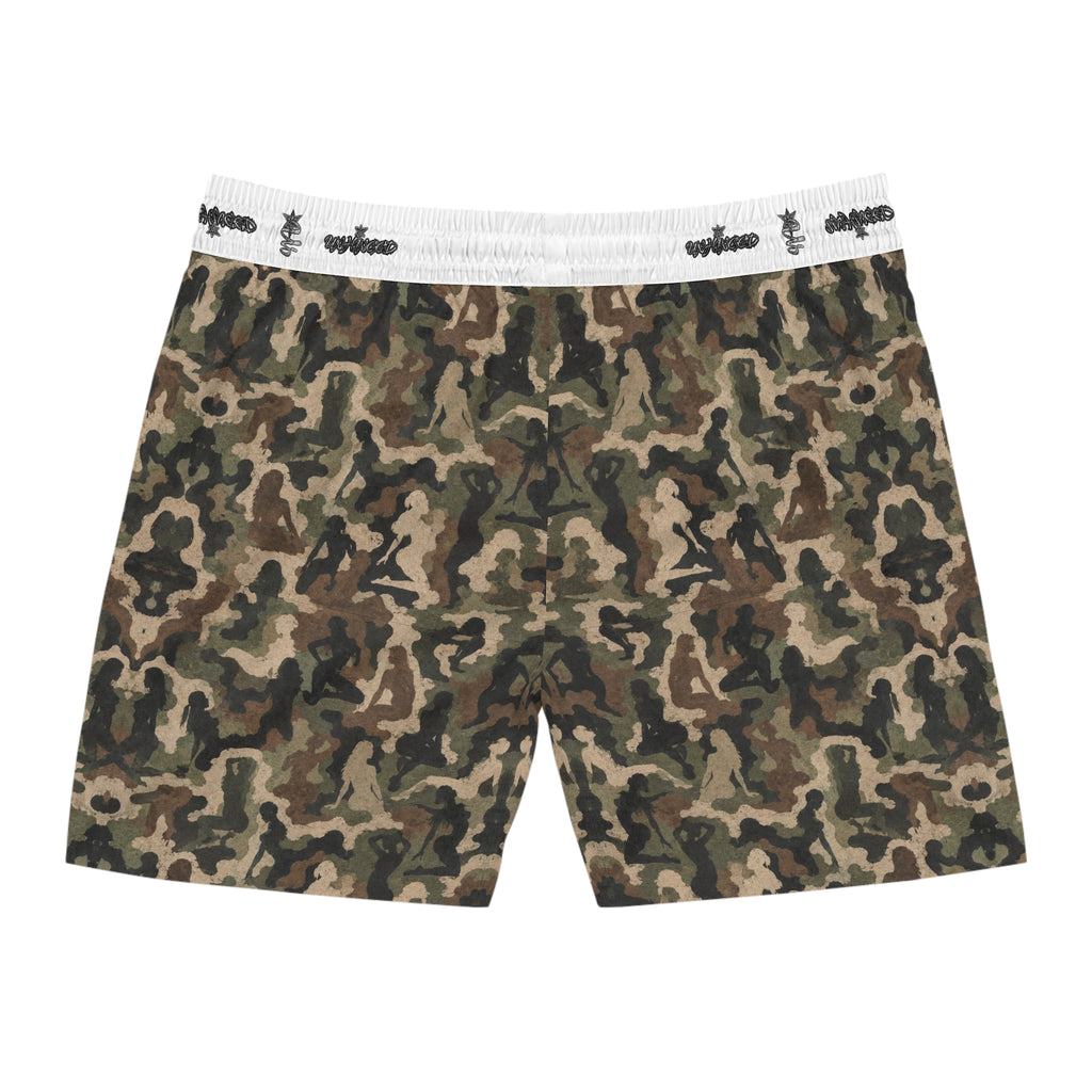 Men's Snake Print Swim Shorts – Mid-Length All-Over-Print Beach Trunks