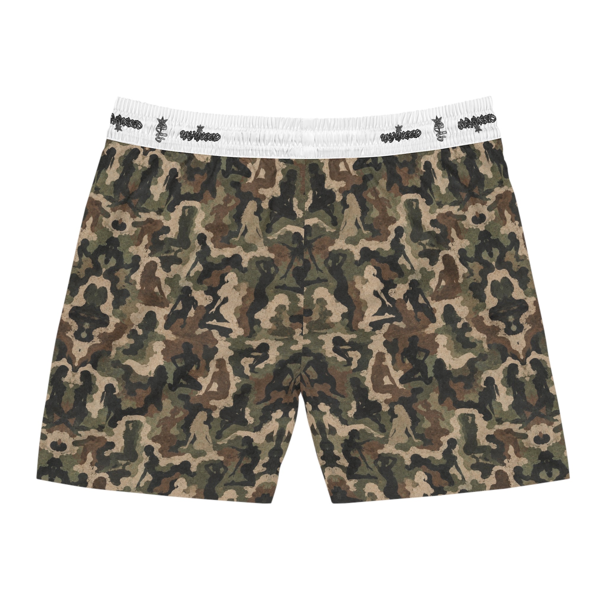 Men's Snake Print Swim Shorts – Mid-Length All-Over-Print Beach Trunks