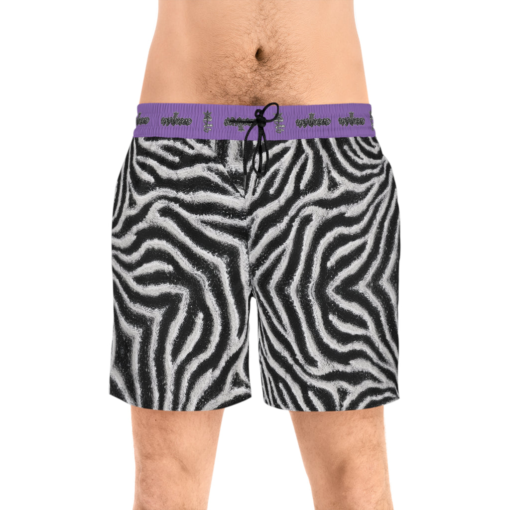 Men's Snake Print Swim Shorts – Mid-Length All-Over-Print Beach Trunks