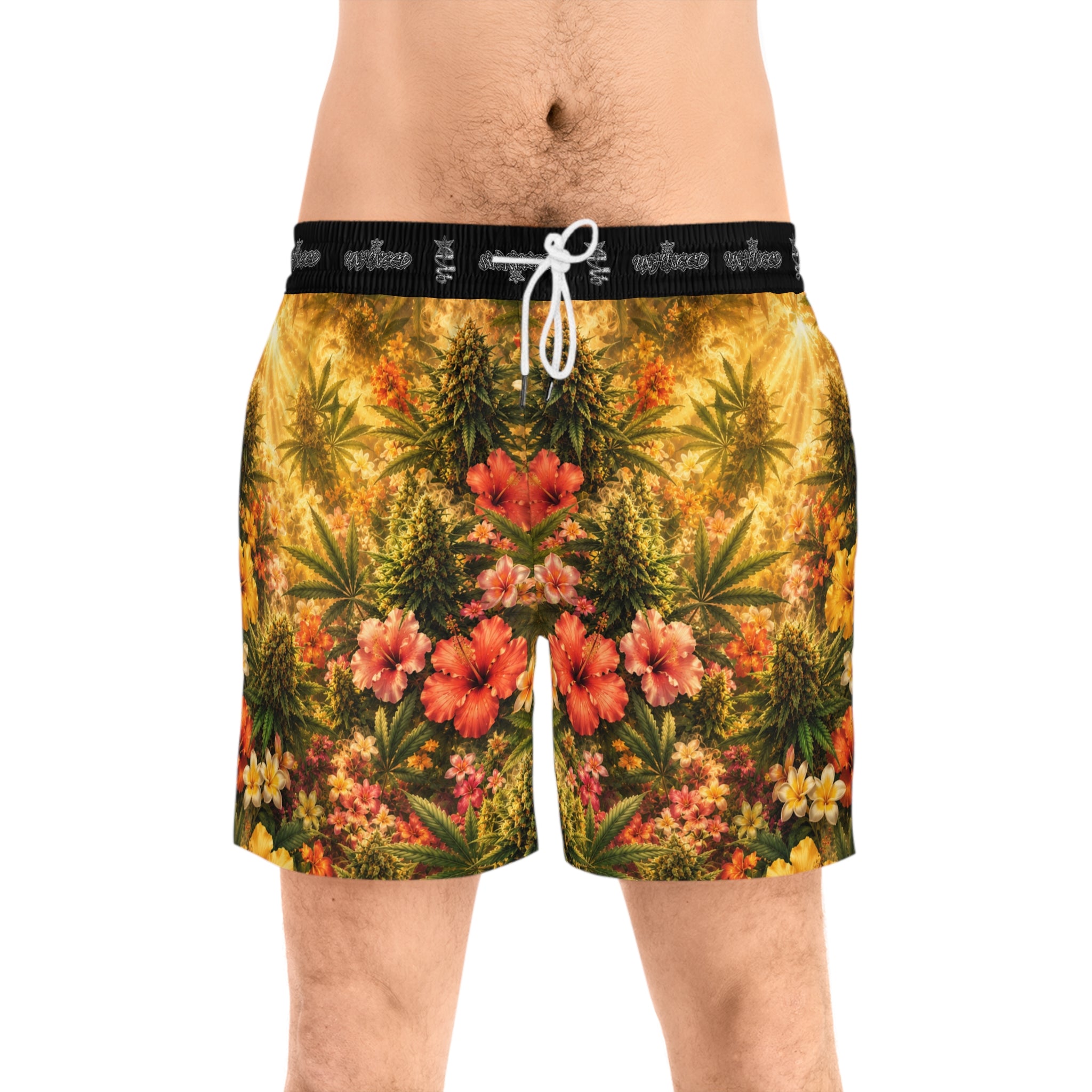 Men's Snake Print Swim Shorts – Mid-Length All-Over-Print Beach Trunks