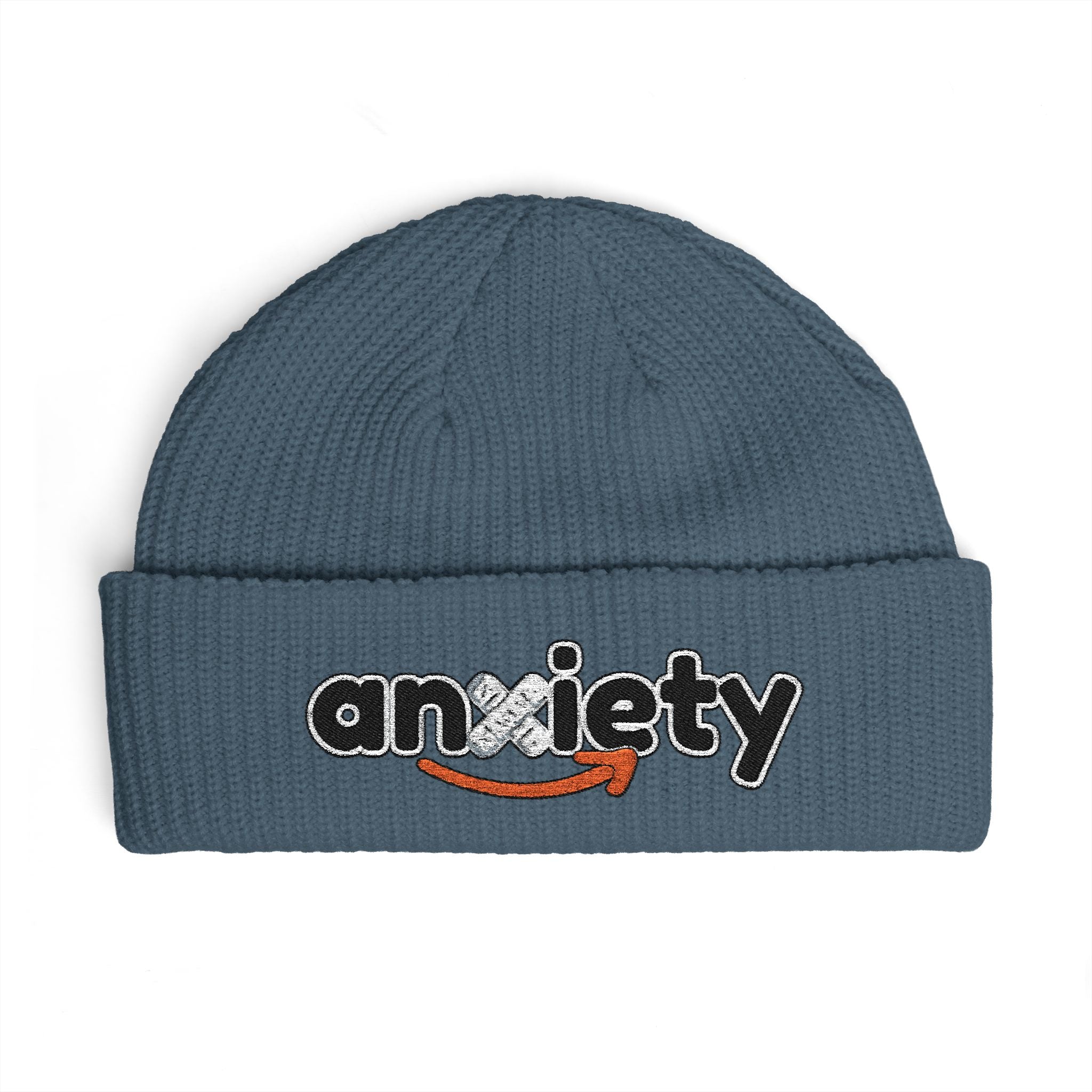 UNHINGEDBrands “anxiety” Cuff Beanie
