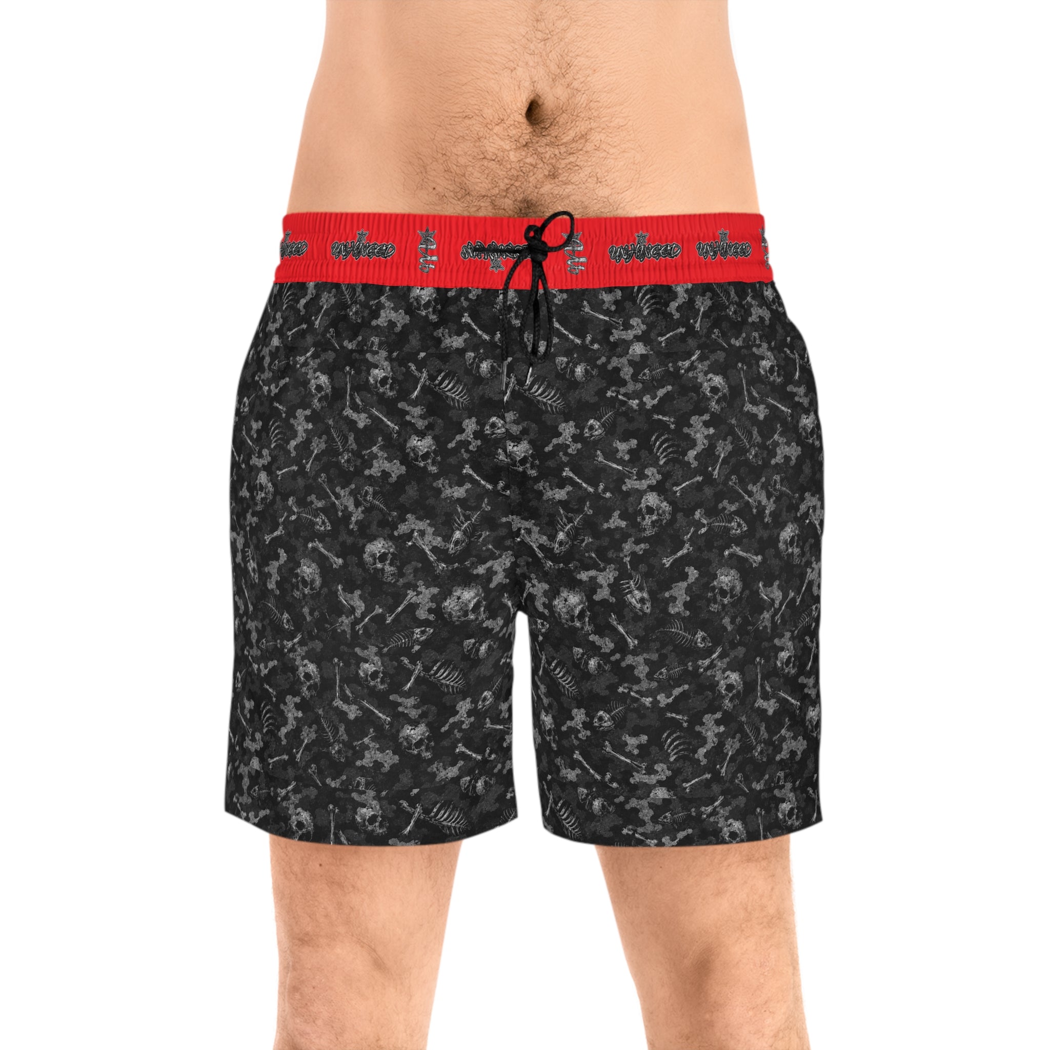 Men's Snake Print Swim Shorts – Mid-Length All-Over-Print Beach Trunks