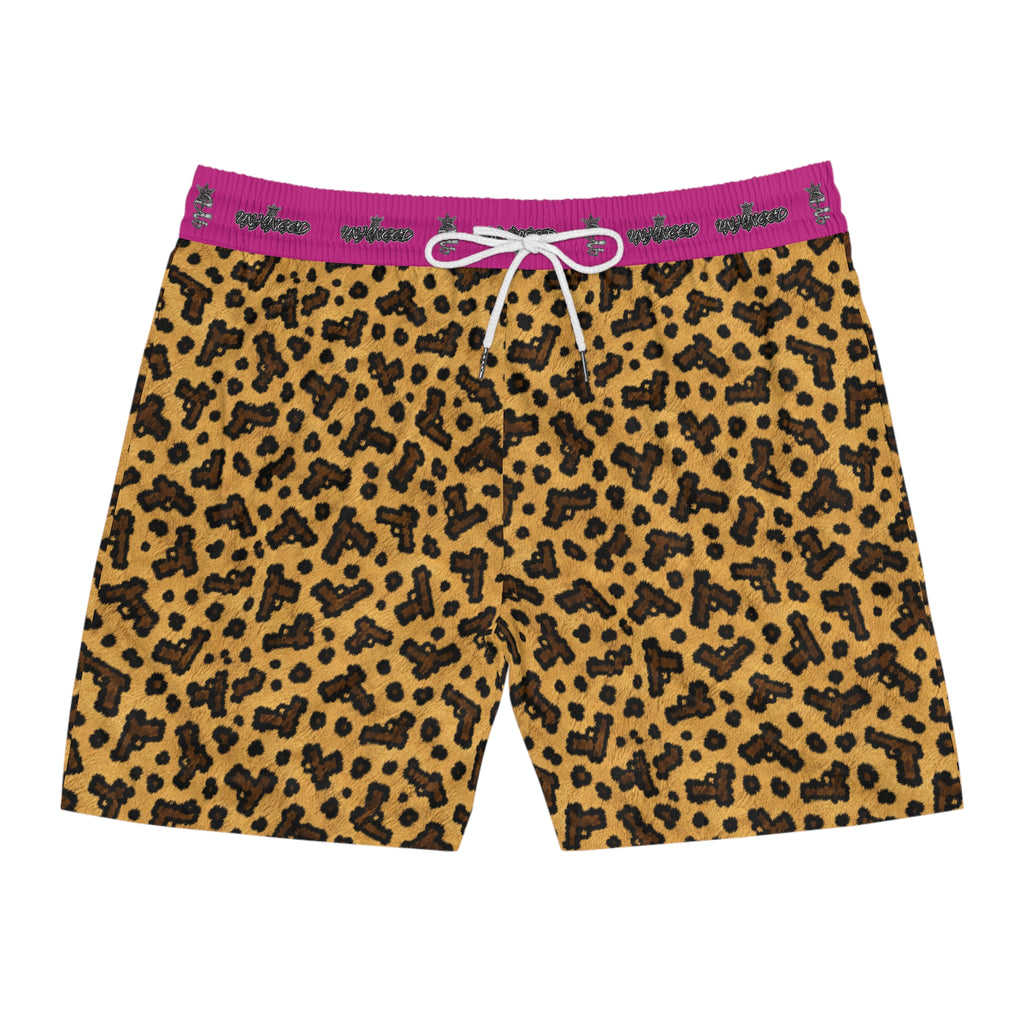 Men's Snake Print Swim Shorts – Mid-Length All-Over-Print Beach Trunks