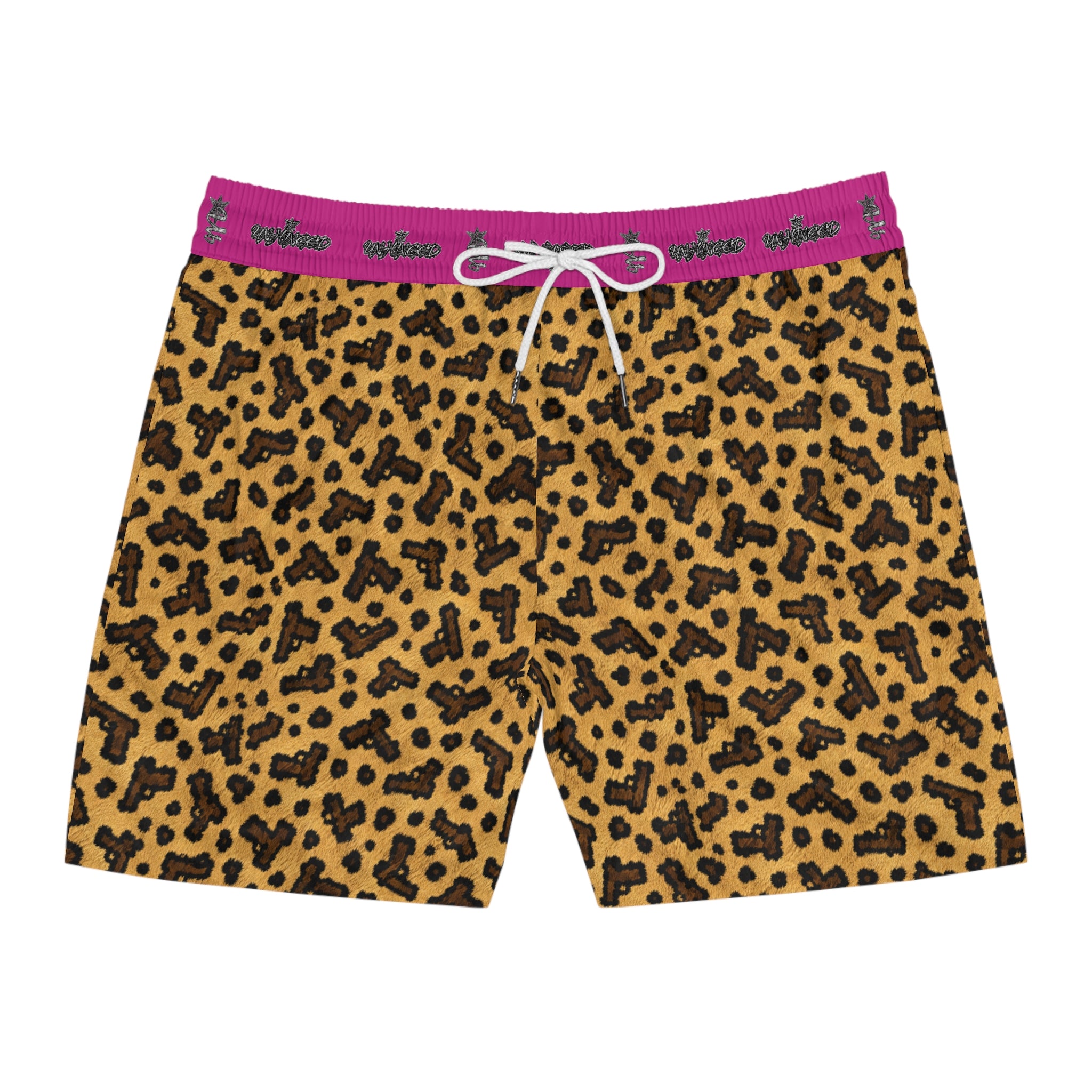 Men's Snake Print Swim Shorts – Mid-Length All-Over-Print Beach Trunks