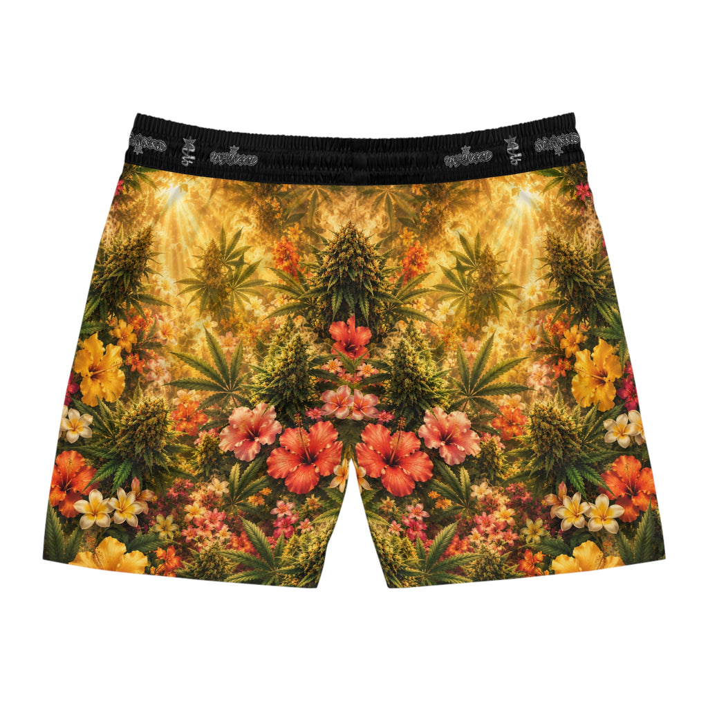 Men's Snake Print Swim Shorts – Mid-Length All-Over-Print Beach Trunks