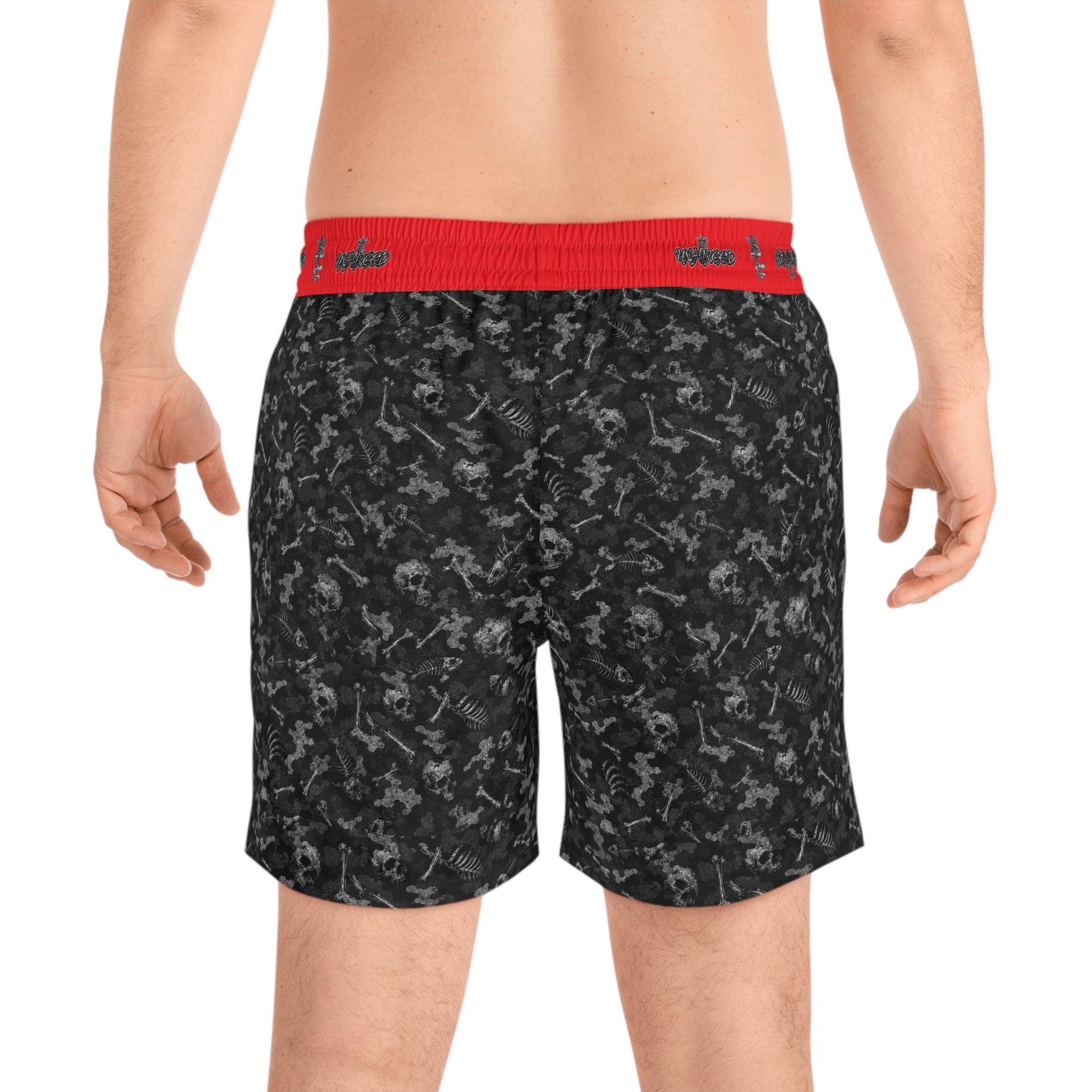 Men's Snake Print Swim Shorts – Mid-Length All-Over-Print Beach Trunks
