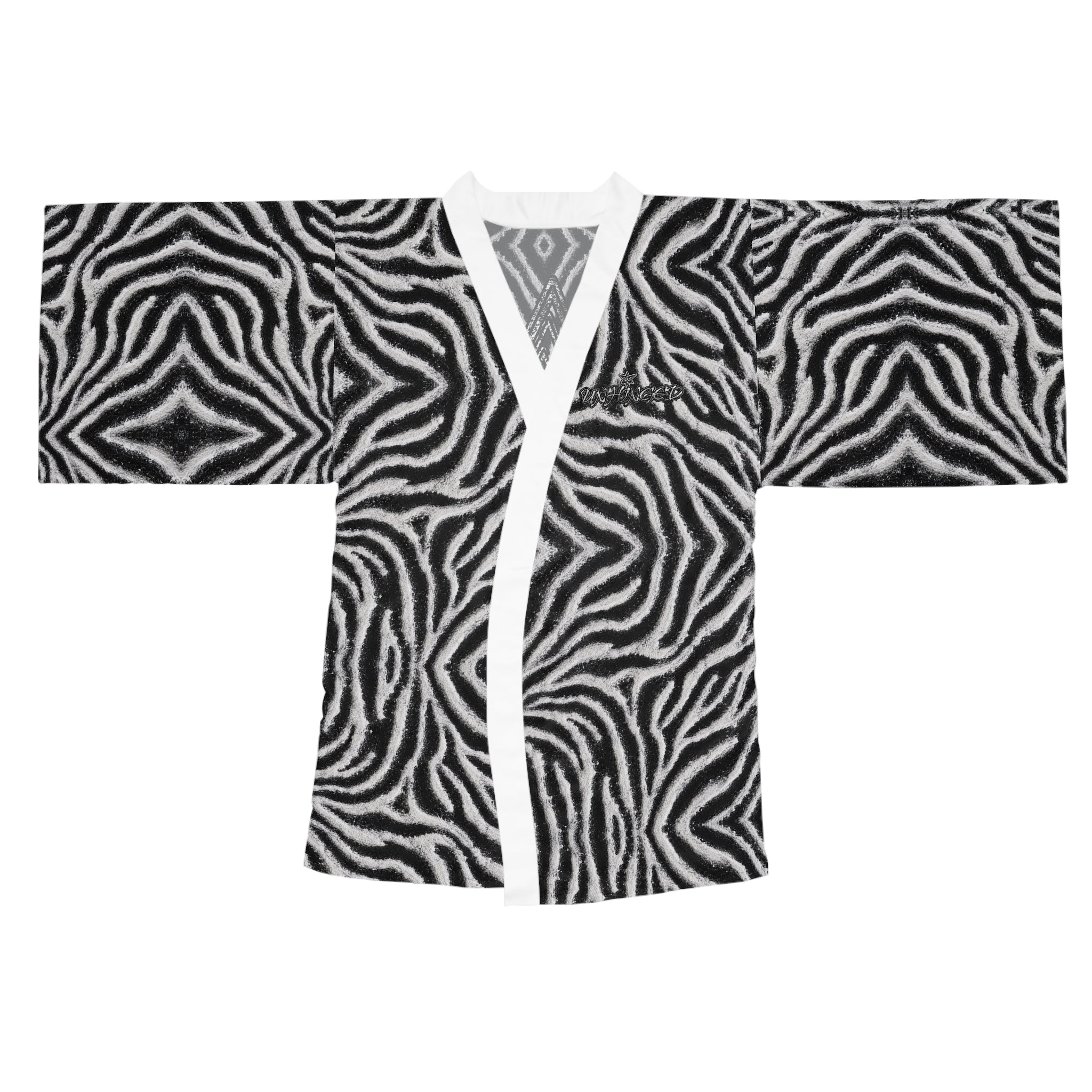 UNHINGEDBrands “ZebraBumps” Kimono robe