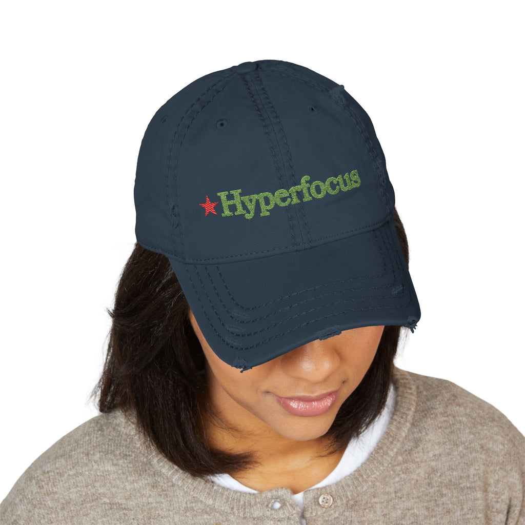 UNHINGEDBrands "Hyperfocus"  Distressed Dad Hat
