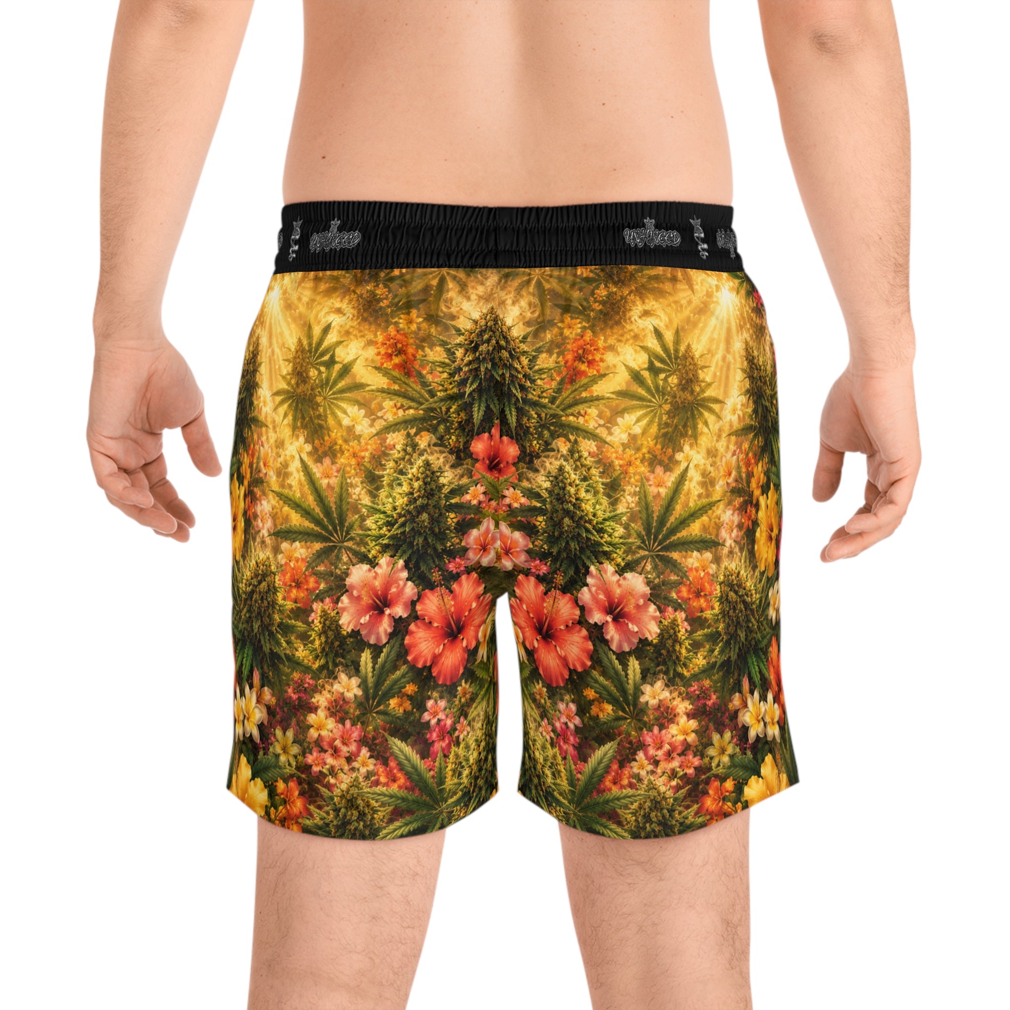 Men's Snake Print Swim Shorts – Mid-Length All-Over-Print Beach Trunks
