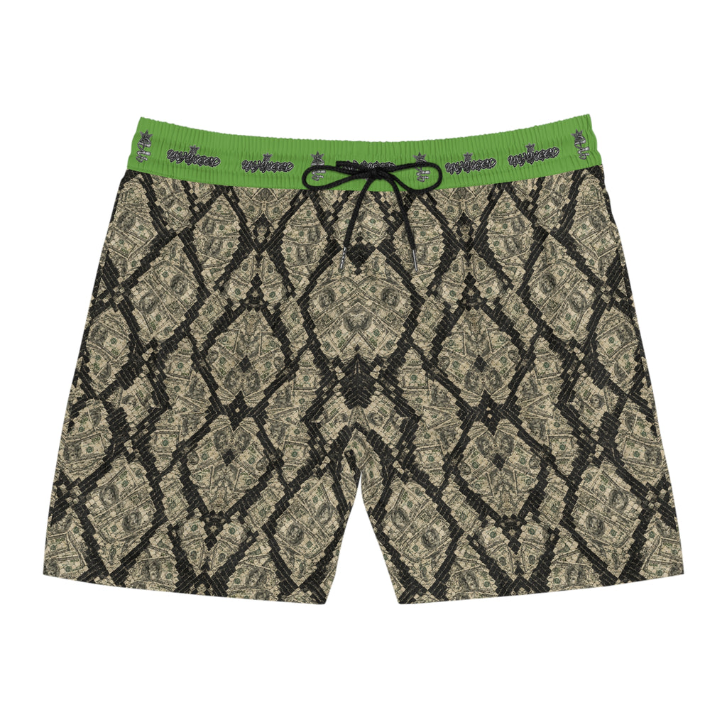 Men's Snake Print Swim Shorts – Mid-Length All-Over-Print Beach Trunks
